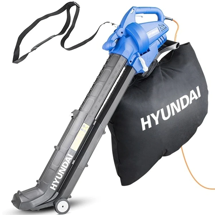 Hyundai Leaf Blower, Garden Vacuum & Mulcher with Large 45 Litre Collection Bag, 12m Cable, 62-170mph Variable Airspeed, Powerful 3000w & 3 Year Warranty