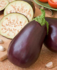 Aubergines showing typical mottling which is normal